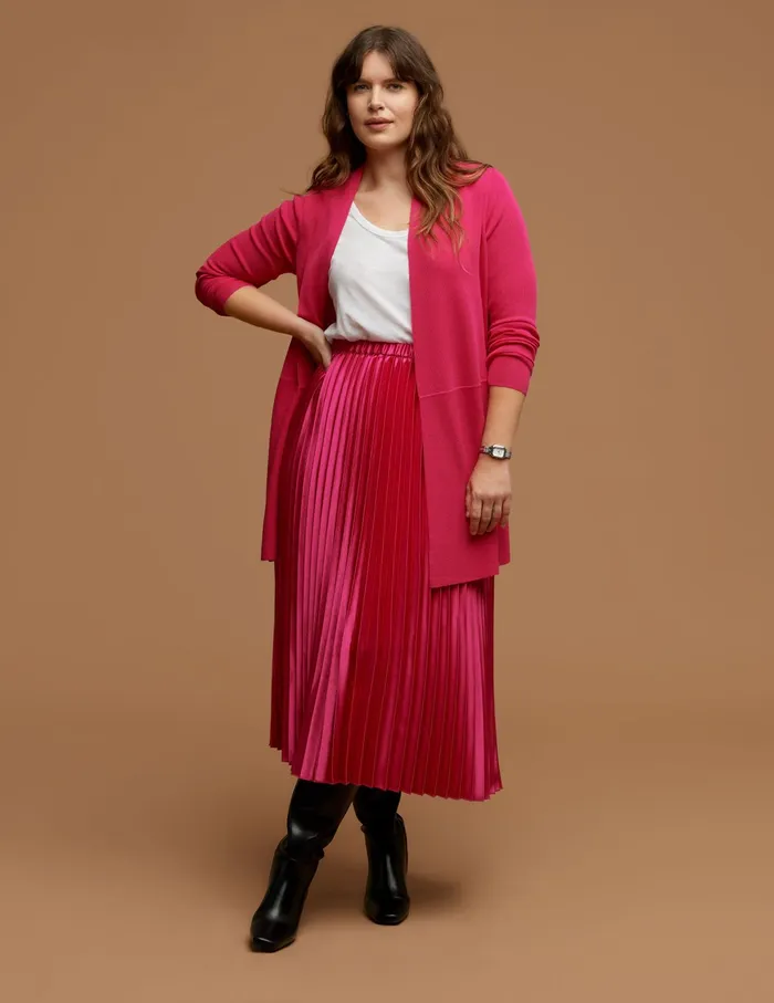Anne Klein Plus Size Monterey Cardigan Amaranth Women Clothing