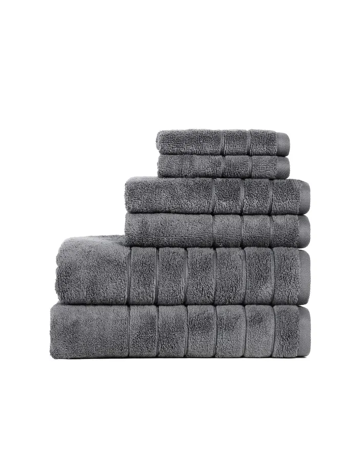 Anne Klein Reverie 6 Piece Towel Set Grey Women Home