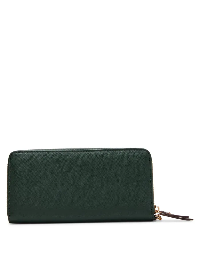 Anne Klein Round AK Zip Around Wallet Evergreen Women Handbags