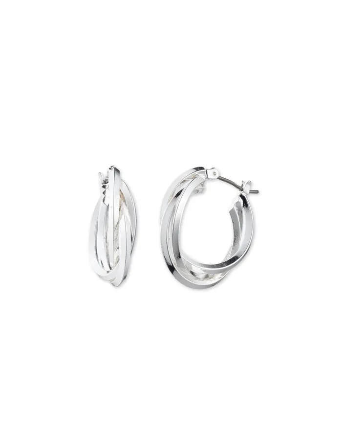 Anne Klein SilverTone Multi Hoop Earrings Silvertone Women Watches 038 Jewelry