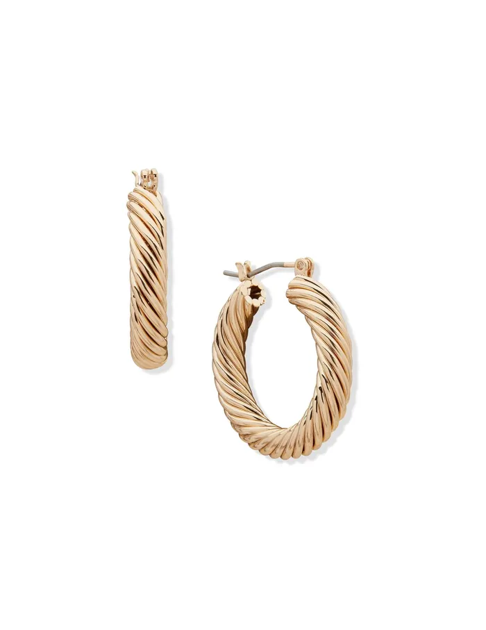 Anne Klein Spiral Hoop Earrings Gold Tone Women Watches 038 Jewelry