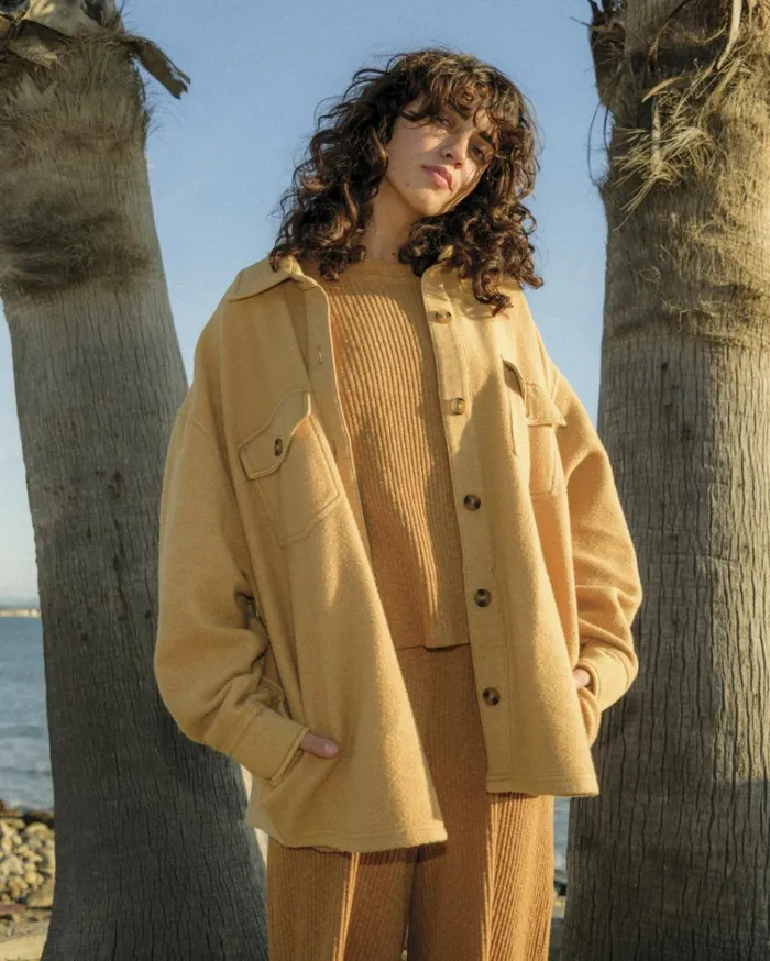 Anytime Shacket Oversized ButtonThrough Jacket Cosmic Khaki Women Billabong Essentials