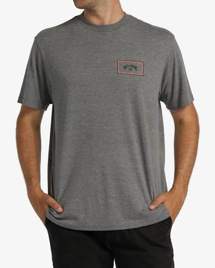 Arch Block Short Sleeve TShirt Grey Heather Men Billabong TShirts