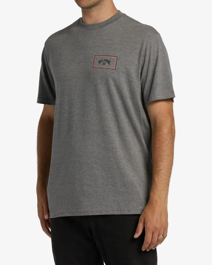 Arch Block Short Sleeve TShirt Grey Heather Men Billabong TShirts