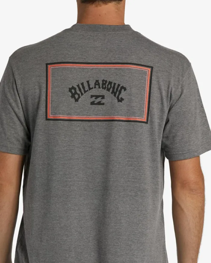 Arch Block Short Sleeve TShirt Grey Heather Men Billabong TShirts