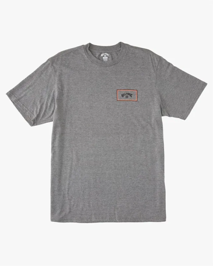 Arch Block Short Sleeve TShirt Grey Heather Men Billabong TShirts