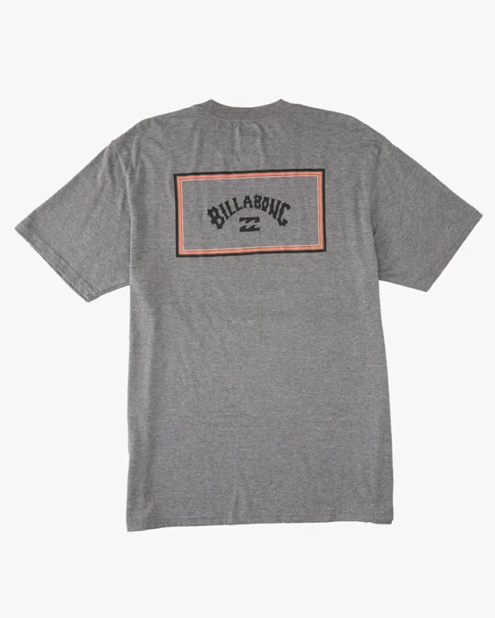 Arch Block Short Sleeve TShirt Grey Heather Men Billabong TShirts