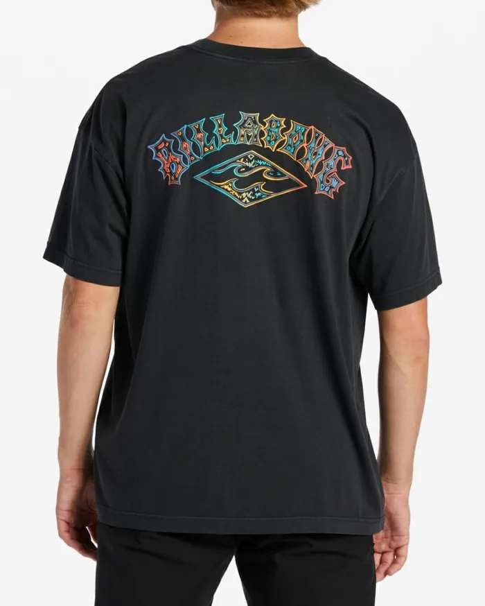 Arch Wave TShirt Washed Black Men Billabong TShirts