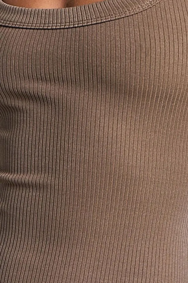 Archiena Maxi Dress 8211 Scoop Neck Sleeveless Ribbed Singlet Dress In Mocha Women Showpo Basics