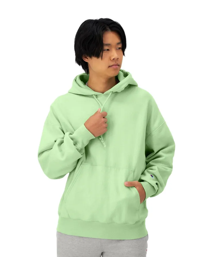 Arena Reverse Weave Hoodie C Patch Washed Cresting Wave Grn Men Champion Hoodies and Sweatshirts