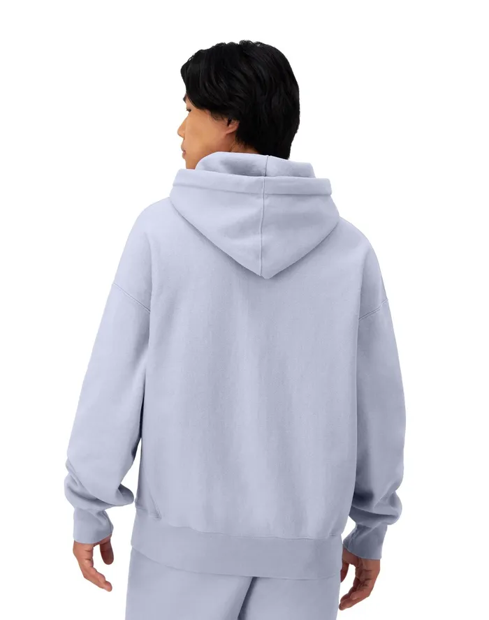 Arena Reverse Weave Hoodie C Patch Washed Starlet Blue Men Champion Hoodies and Sweatshirts
