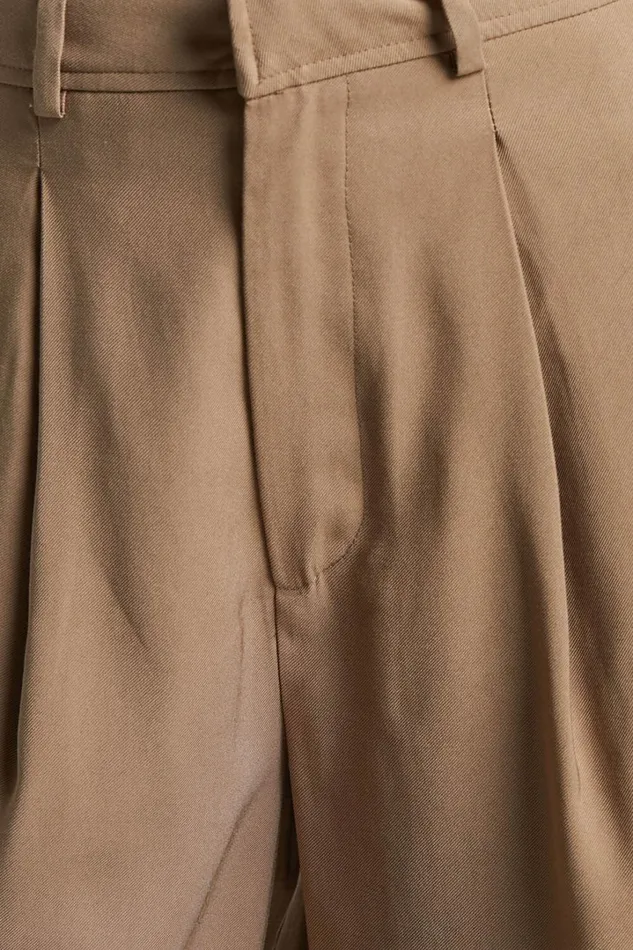 Augustus Pants 8211 High Waisted Wide Leg Tailored Pants In Latte Women Showpo Curve Clothes