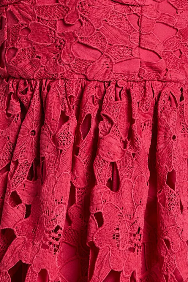 Auriana Mini Dress 8211 Sweetheart Fit and Flare Lace Dress In Red Women Showpo Dresses
