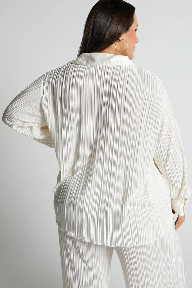 Beca Shirt 8211 Plisse Button Up Shirt In Cream Women Showpo Tops