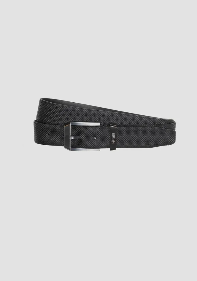 Belts Men Antony Morato 35mm Leather Belt With Buckle Black