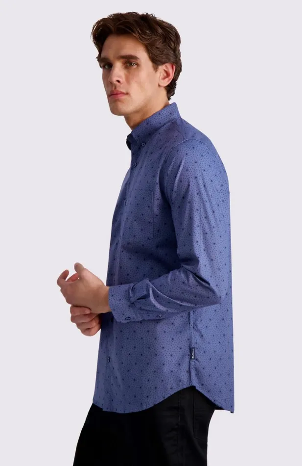 Ben Sherman Archive Print Shirts Men Dot Print LongSleeve Shirt 8211 Insignia Blue Ben Sherman Archive Print Shirts Men Dot Print LongSleeve Shirt 8211 Insignia Blue