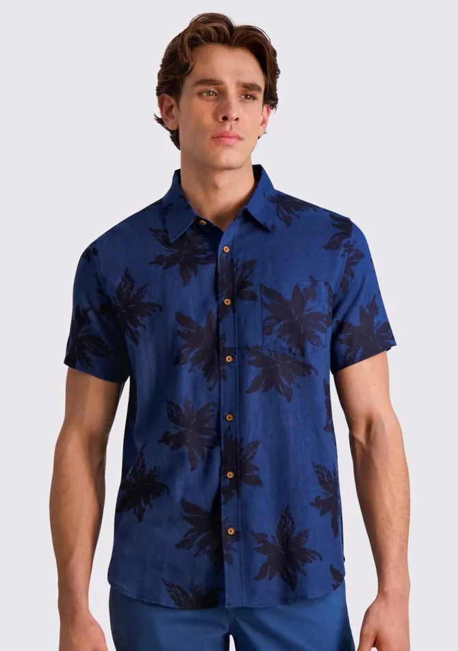 Ben Sherman Archive Print Shirts Men Exploded Flower Print Shirt 8211 Navy