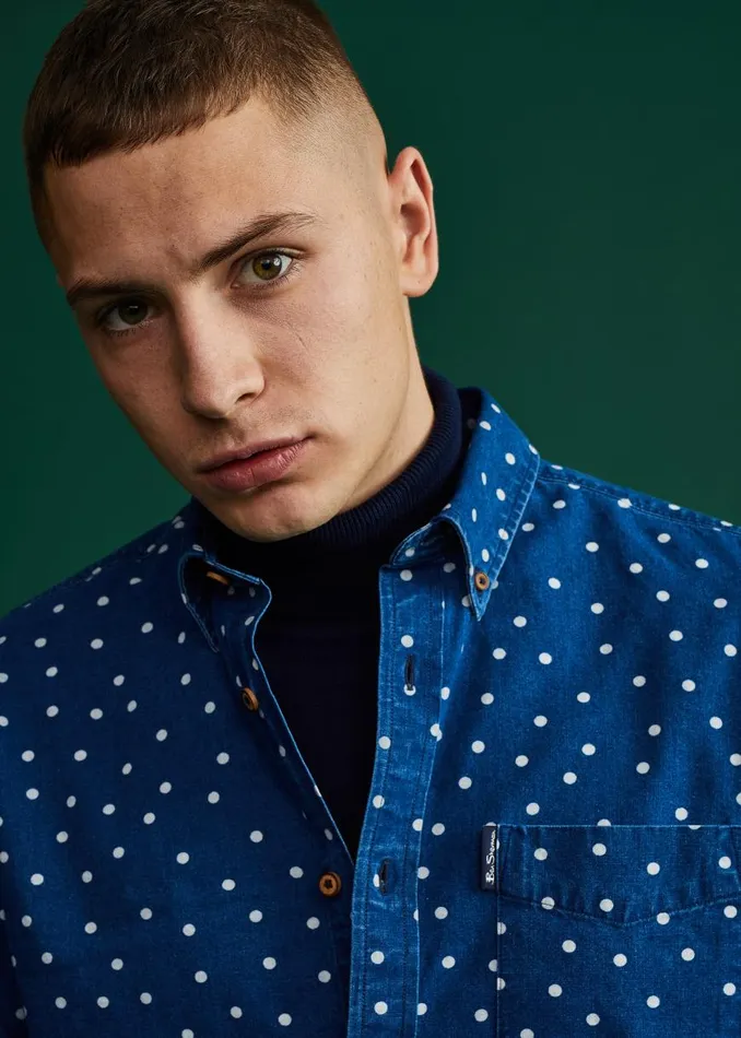 Ben Sherman Archive Print Shirts Men Indigo Spot Print LongSleeve Shirt Ben Sherman Archive Print Shirts Men Indigo Spot Print LongSleeve Shirt