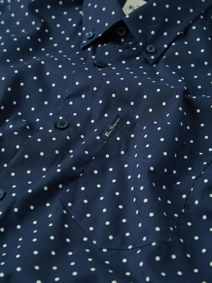 Ben Sherman Archive Print Shirts Men Navy Polka Dot Print LongSleeve Shirt Ben Sherman Archive Print Shirts Men Navy Polka Dot Print LongSleeve Shirt