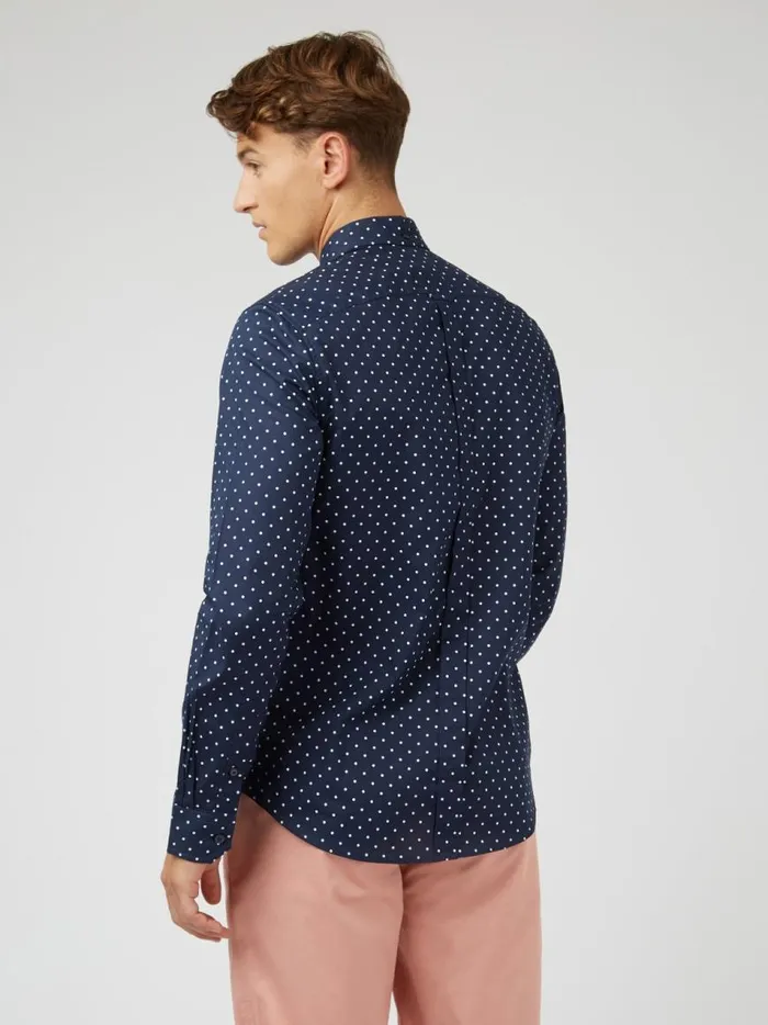 Ben Sherman Archive Print Shirts Men Navy Polka Dot Print LongSleeve Shirt Ben Sherman Archive Print Shirts Men Navy Polka Dot Print LongSleeve Shirt