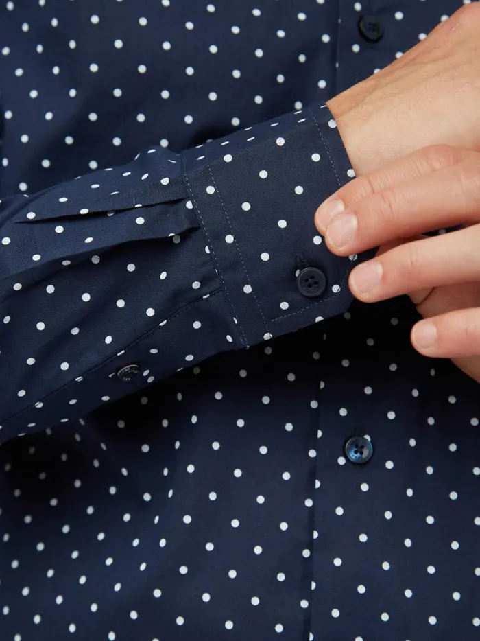 Ben Sherman Archive Print Shirts Men Navy Polka Dot Print LongSleeve Shirt Ben Sherman Archive Print Shirts Men Navy Polka Dot Print LongSleeve Shirt