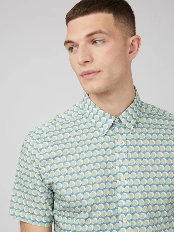 Ben Sherman Archive Print Shirts Men Watercolor Spot Print ShortSleeve Shirt Ben Sherman Archive Print Shirts Men Watercolor Spot Print ShortSleeve Shirt