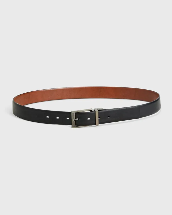 Ben Sherman Belts Men Reversible Vegan Leather Belt 8211 BlackBrown