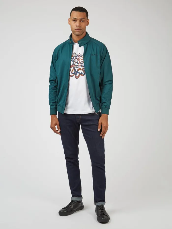 Ben Sherman Harrington Jackets Men Signature Harrington Jacket 8211 Ocean Green