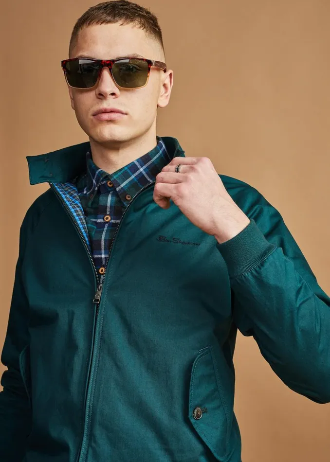 Ben Sherman Harrington Jackets Men Signature Harrington Jacket 8211 Ocean Green