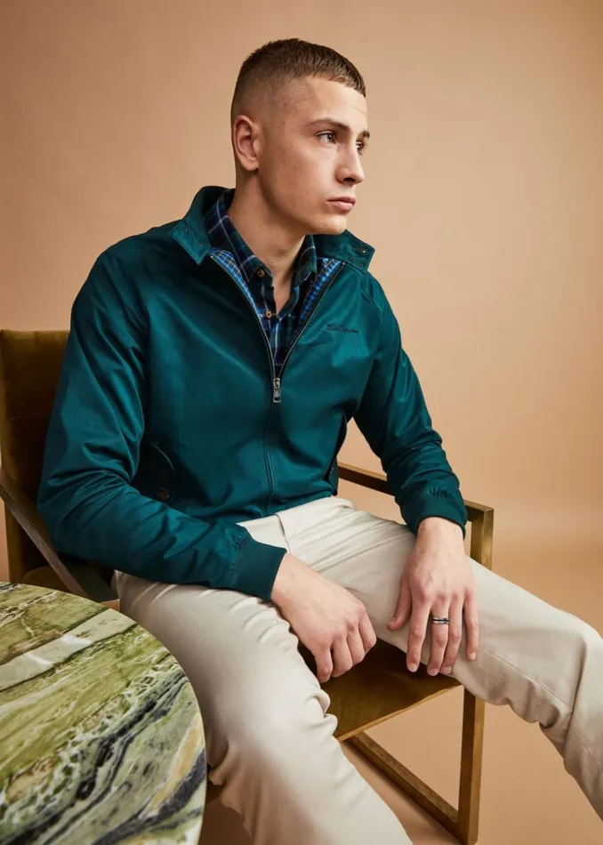 Ben Sherman Harrington Jackets Men Signature Harrington Jacket 8211 Ocean Green