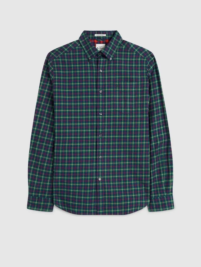 Ben Sherman Heritage Check Shirts Men House Tartan Twill Shirt 8211 Green