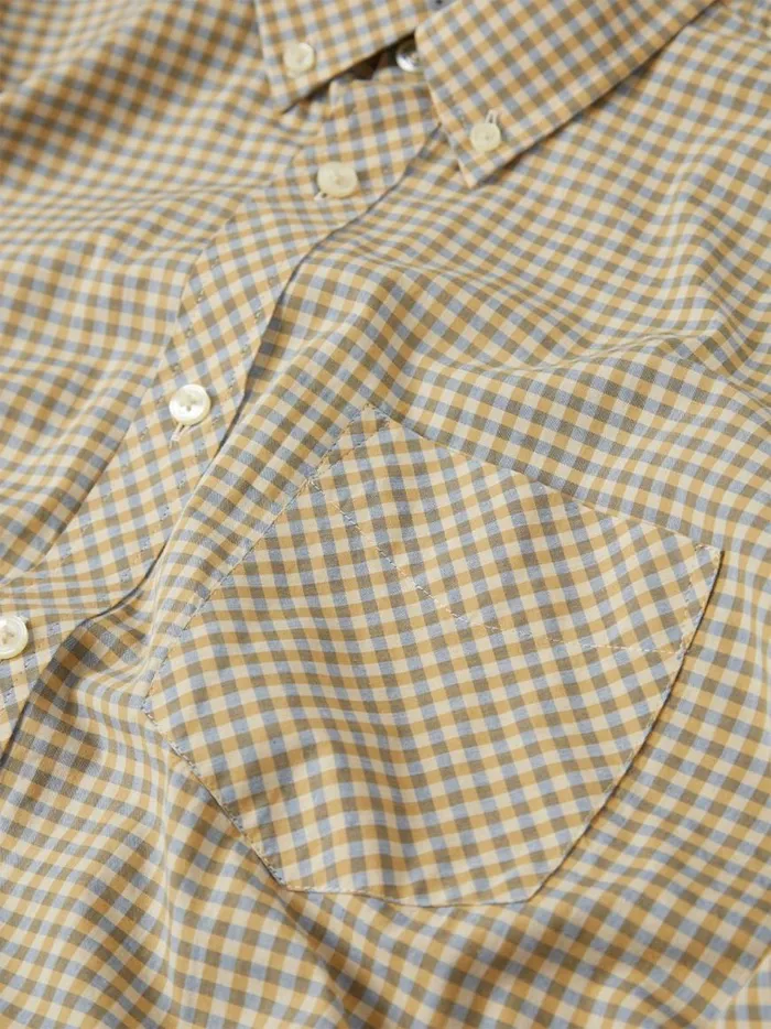 Ben Sherman Heritage Check Shirts Men Signature Gingham LongSleeve Shirt 8211 Stone