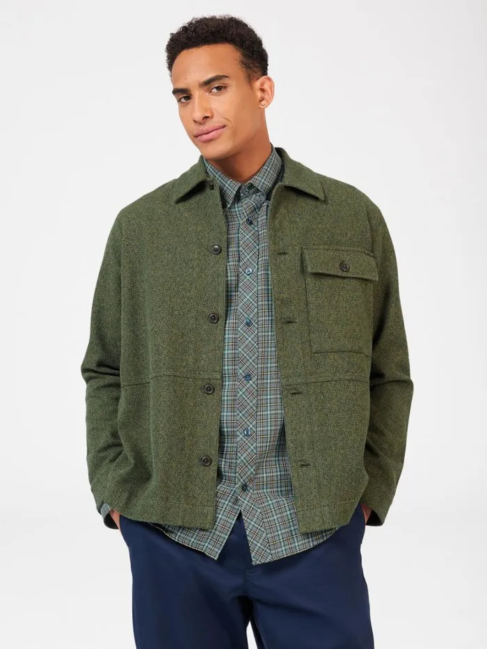 Ben Sherman Jackets and Outerwear Men Signature Casual Cotton Jacket 8211 Khaki