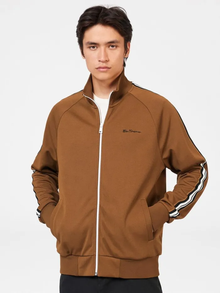 Ben Sherman Jackets and Outerwear Men Signature House Taped Track Jacket 8211 Ginger