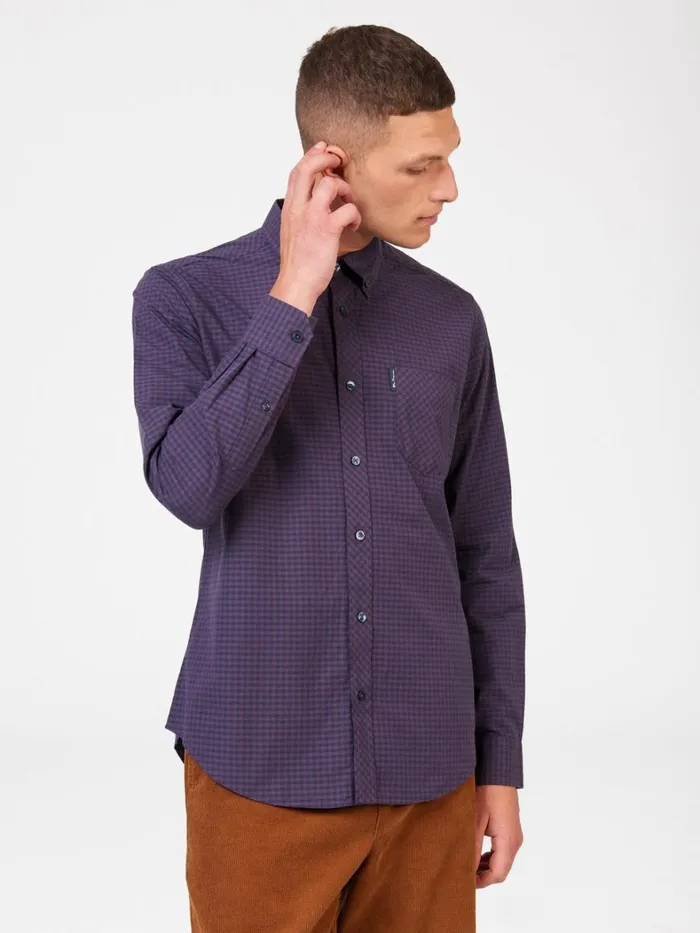Ben Sherman Long Sleeve Shirts Men Signature Gingham LongSleeve Shirt 8211 Plum Ben Sherman Long Sleeve Shirts Men Signature Gingham LongSleeve Shirt 8211 Plum