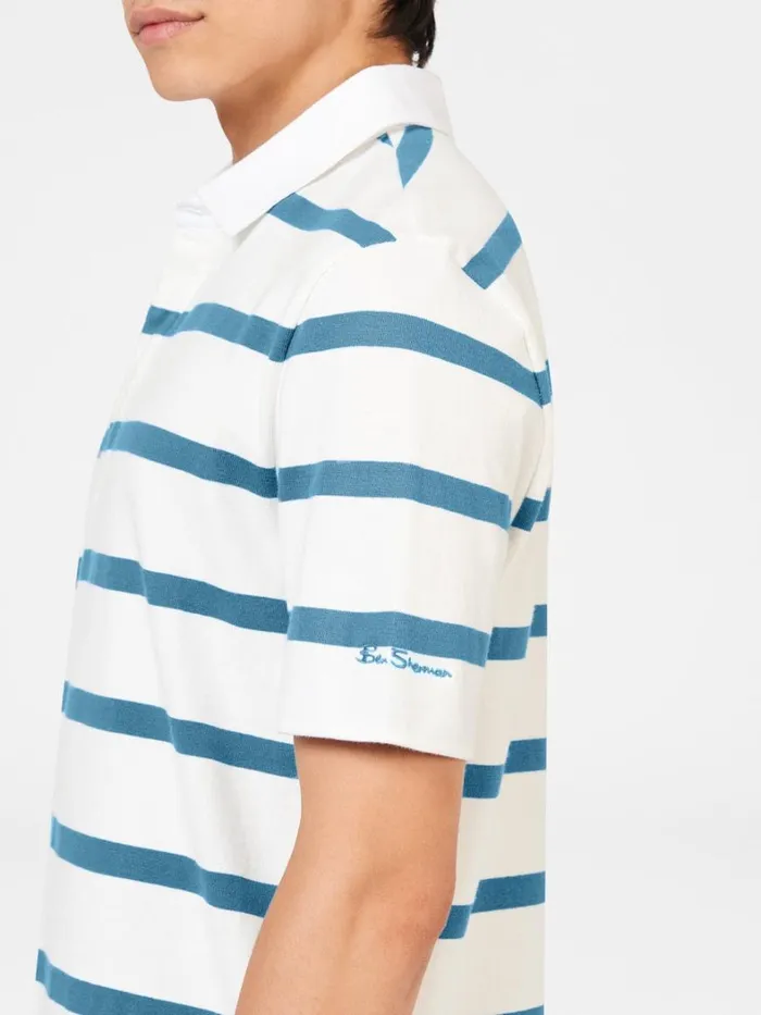Ben Sherman Mod Knit Polos Men Bretton Stripe Rugby Knit Polo