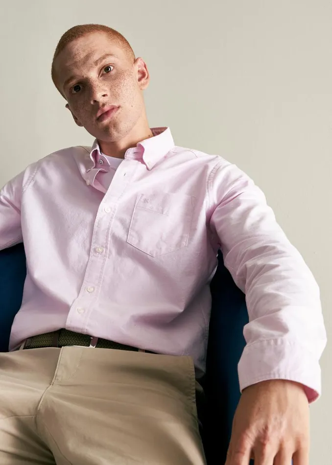 Ben Sherman Oxford Shirts Men Brighton Oxford Shirt Pink Oxford Shirt Commuter Button Down Pink Front