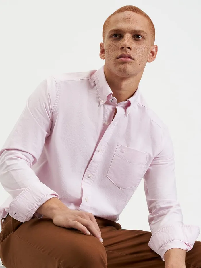 Ben Sherman Oxford Shirts Men Brighton Oxford Shirt Pink Oxford Shirt Commuter Button Down Pink Front