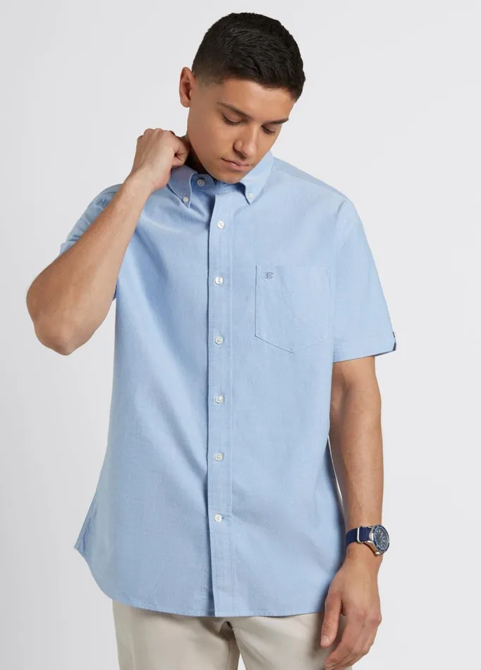 Ben Sherman Oxford Shirts Men Short Sleeve Brighton Oxford Organic Shirt 8211 Pale Blue Ben Sherman Oxford Shirts Men Short Sleeve Brighton Oxford Organic Shirt 8211 Pale Blue
