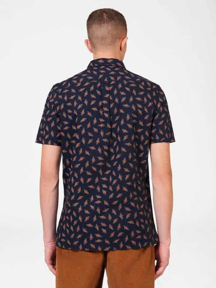 Ben Sherman Short Sleeve Shirts Men Art Deco Geo Print Shirt 8211 Dark Navy Ben Sherman Short Sleeve Shirts Men Art Deco Geo Print Shirt 8211 Dark Navy