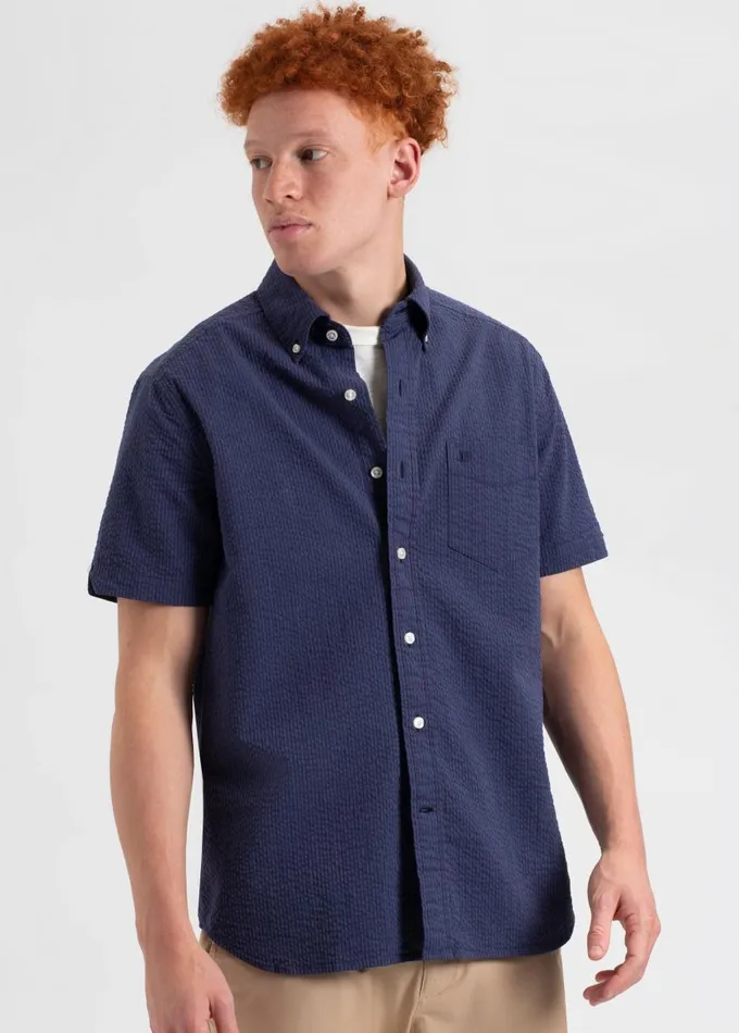 Ben Sherman Short Sleeve Shirts Men Seersucker Short Sleeve Bengal Stripe Shirt 8211 Navy Ben Sherman Short Sleeve Shirts Men Seersucker Short Sleeve Bengal Stripe Shirt 8211 Navy