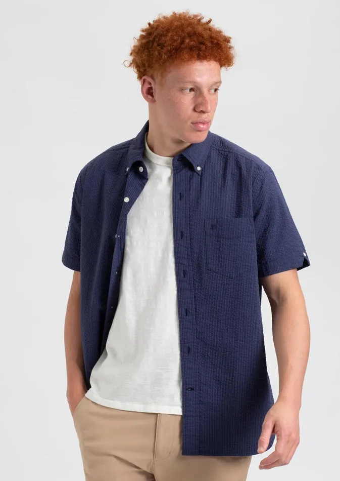 Ben Sherman Short Sleeve Shirts Men Seersucker Short Sleeve Bengal Stripe Shirt 8211 Navy Ben Sherman Short Sleeve Shirts Men Seersucker Short Sleeve Bengal Stripe Shirt 8211 Navy