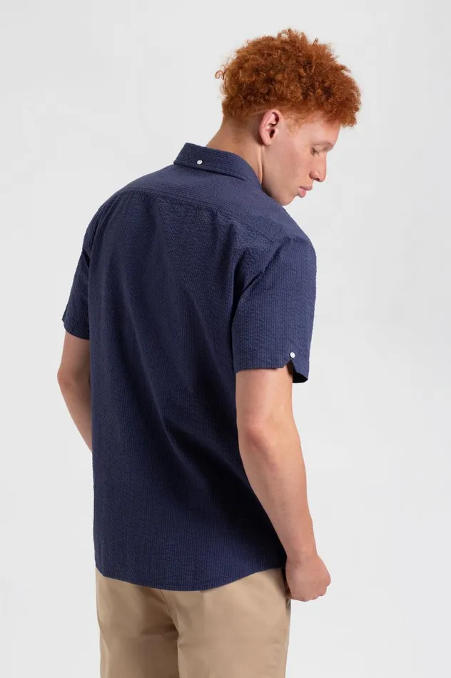 Ben Sherman Short Sleeve Shirts Men Seersucker Short Sleeve Bengal Stripe Shirt 8211 Navy Ben Sherman Short Sleeve Shirts Men Seersucker Short Sleeve Bengal Stripe Shirt 8211 Navy