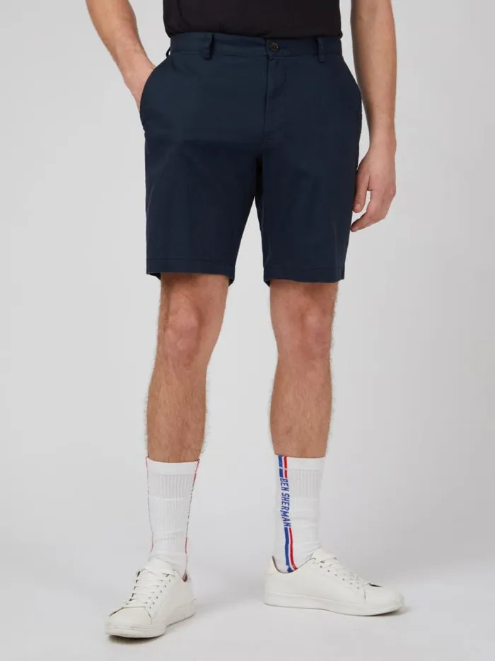 Ben Sherman Shorts Men Signature Linen Shorts 8211 Midnight