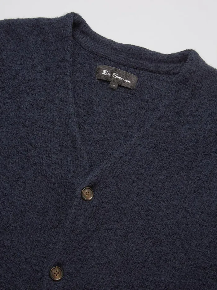Ben Sherman Sweaters and Knits Men B By Textured Knit Cardigan 8211 Navy