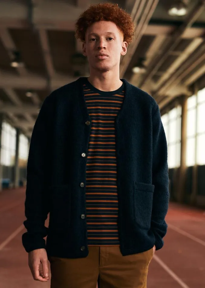 Ben Sherman Sweaters and Knits Men B By Textured Knit Cardigan 8211 Navy