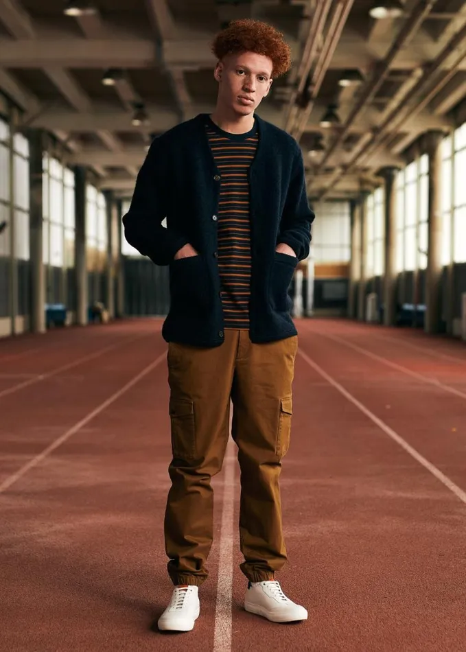 Ben Sherman Sweaters and Knits Men B By Textured Knit Cardigan 8211 Navy