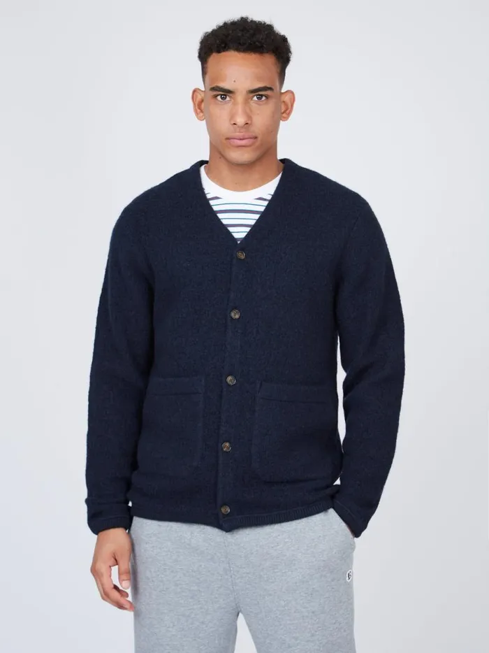 Ben Sherman Sweaters and Knits Men B By Textured Knit Cardigan 8211 Navy