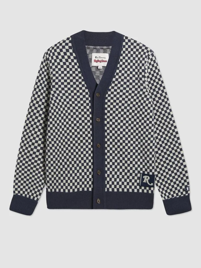 Ben Sherman Sweaters and Knits Men Rolling Stone Checkerboard Cardigan Ben Sherman Sweaters and Knits Men Rolling Stone Checkerboard Cardigan