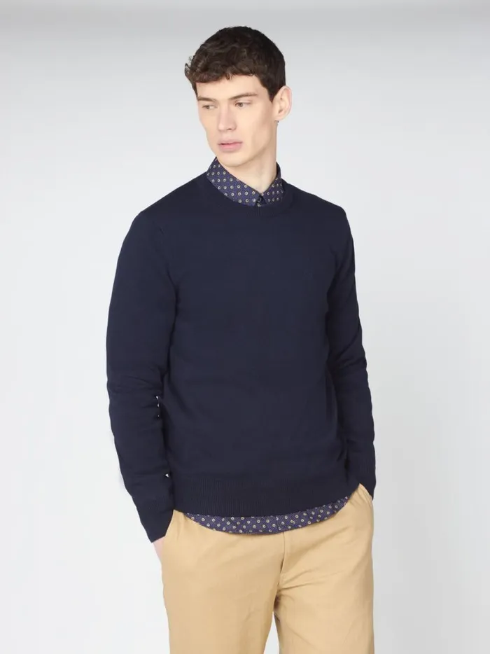 Ben Sherman Sweaters and Knits Men Signature Knit Crewneck Sweater 8211 Dark Navy